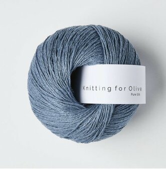 Dove Blue Pure Silk Knitting for Olive