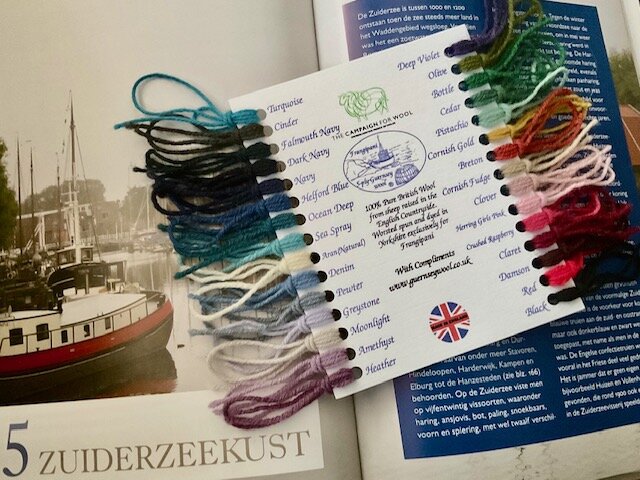 Frangipani 5-ply Guernsey wol-Navy