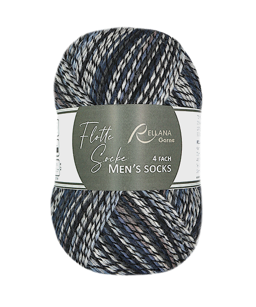 Rellana Flotte Socke 4f. Men – sokkengaren van superwash wol