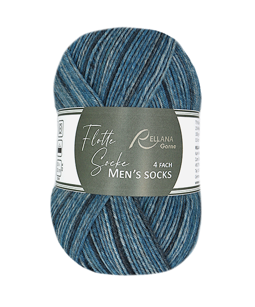 Rellana Flotte Socke 4f. Men – sokkengaren van superwash wol