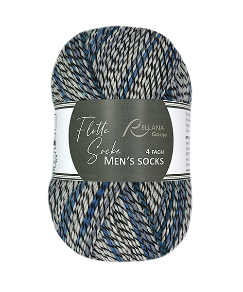 Rellana Flotte Socke 4f. Men – sokkengaren van superwash wol