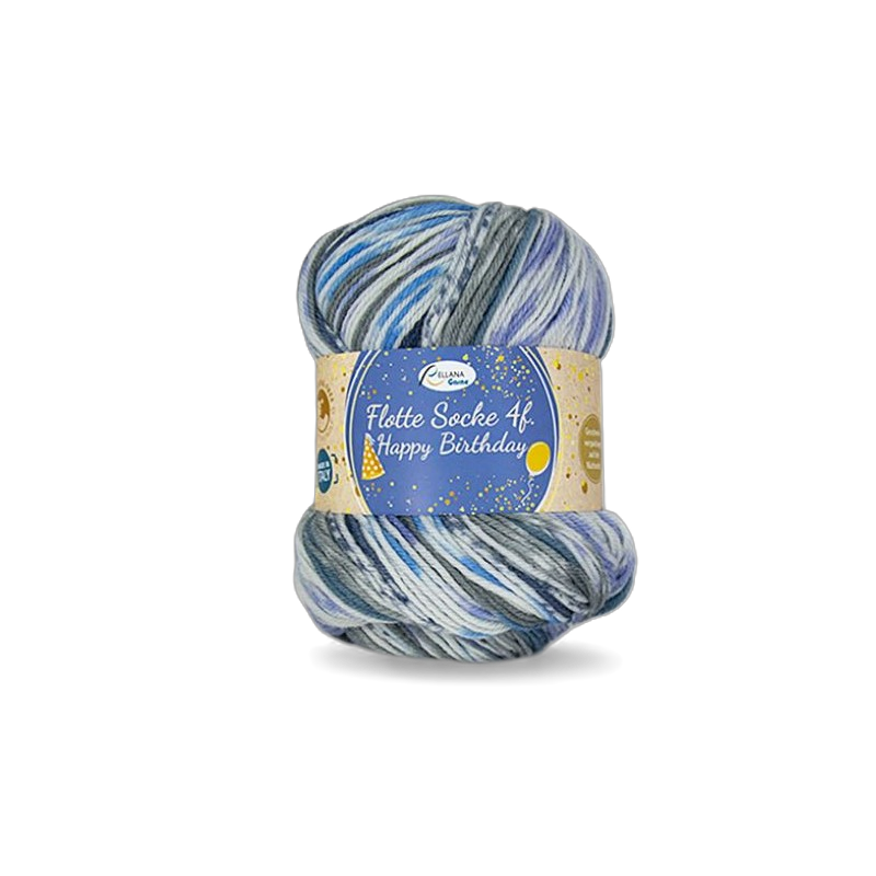 Rellana Flotte Socke 4f Happy Birthday – Feestelijk sokkengaren voor elk project 🎉