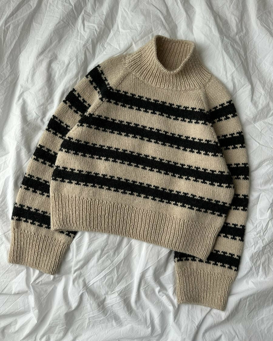 Key sweater ecru/zwart