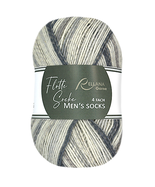 Rellana sokkenwol lichtgrijs gestreept