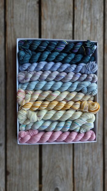 Fosted Dawn | Koigu pencil boxes