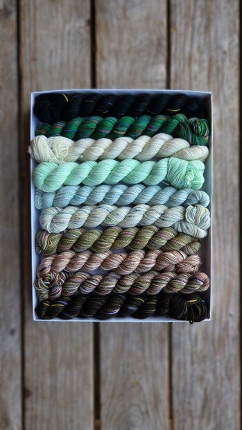 Snowy pines | Koigu pencil boxes