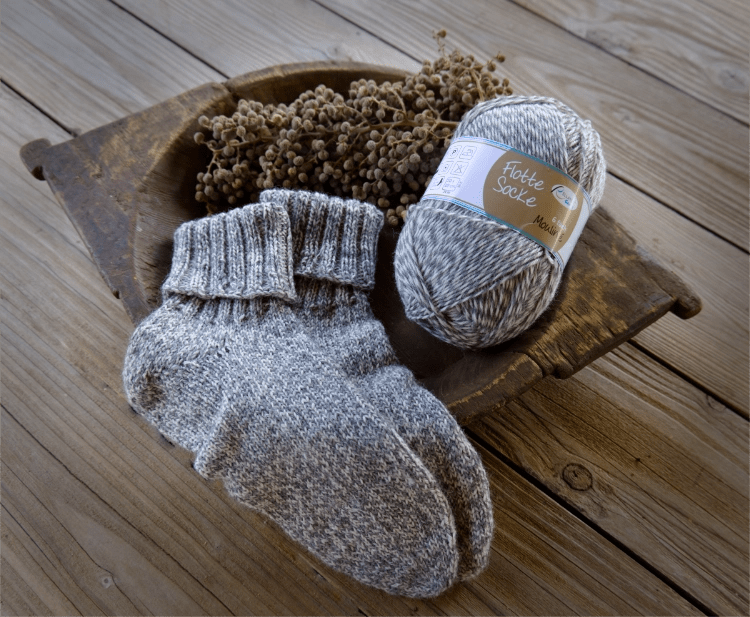 Rellana Flotte Socke - Grijs/zwart sokkenwol