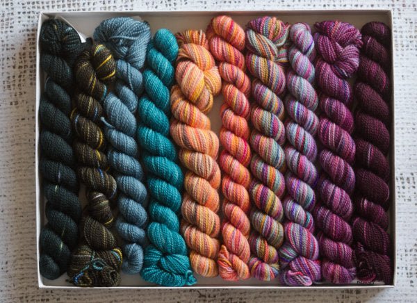 Koigu Wool Designs Holiday Pencil Boxes - set van 10 gekleurde wolstrengen: A Christmas Story