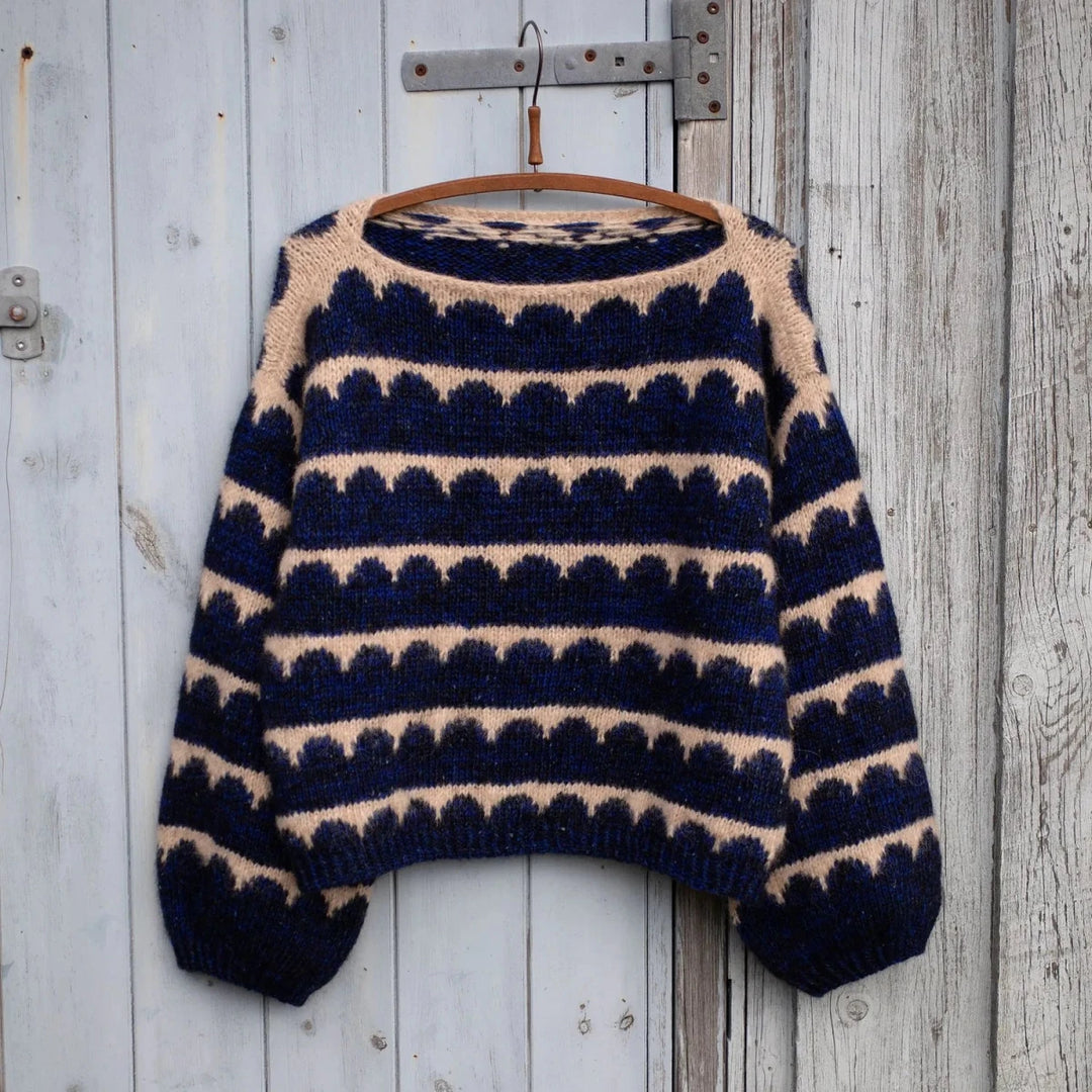 Liefde voor wol Isager Robinia sweater breipakketBlauw